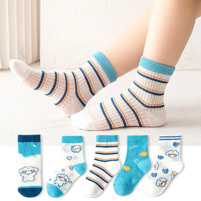 5er-Pack Kinder-Baumwollsocken – Atmungsaktiv und Bequem