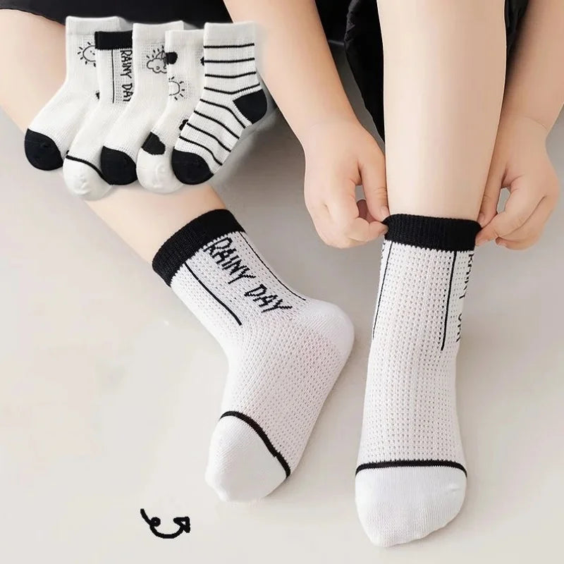 5er-Pack Kinder-Baumwollsocken – Atmungsaktiv und Bequem