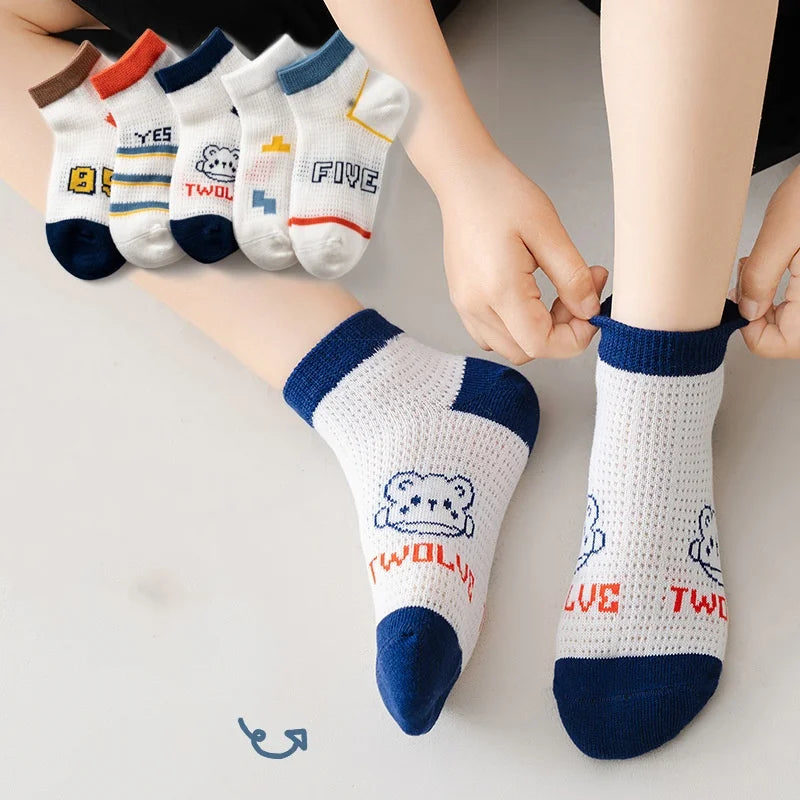 5er-Pack Kinder-Baumwollsocken – Atmungsaktiv und Bequem