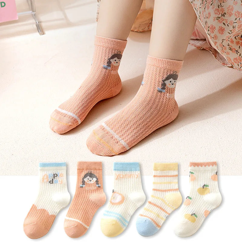 5er-Pack Kinder-Baumwollsocken – Atmungsaktiv und Bequem