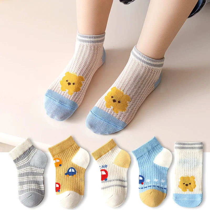 5er-Pack Kinder-Baumwollsocken – Atmungsaktiv und Bequem