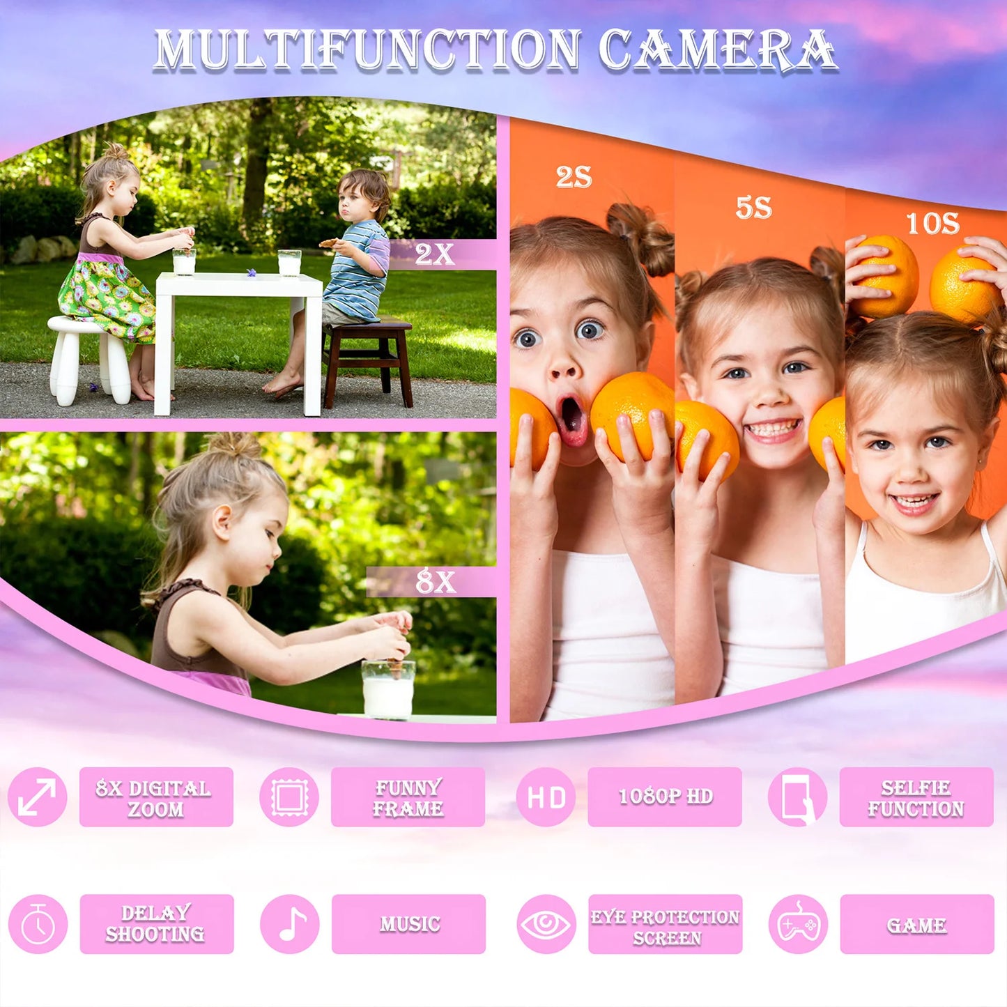 UnicornCam – Kinder Mini Kamera, 1080P HD Spielzeugkamera für Mädchen und Jungen