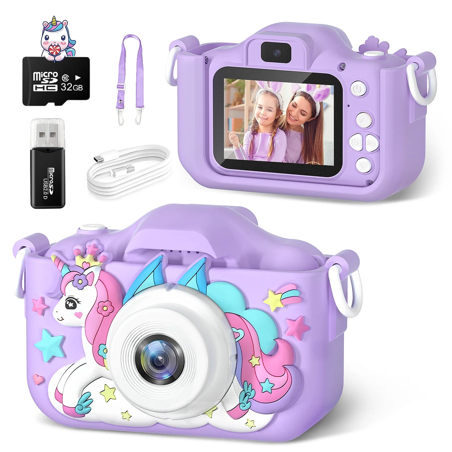 UnicornCam – Kinder Mini Kamera, 1080P HD Spielzeugkamera für Mädchen und Jungen