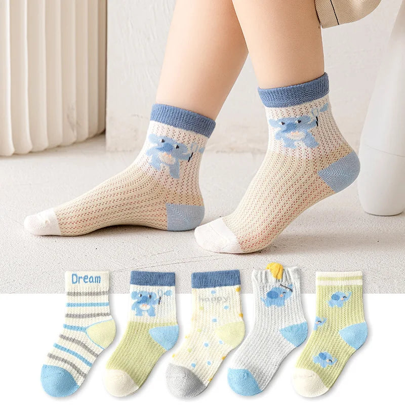 5er-Pack Kinder-Baumwollsocken – Atmungsaktiv und Bequem